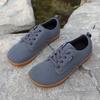 Wide head barefoot shoes lightweight soft sole men's outdoor sports shoes low top lace-up leather surface casual shoes men