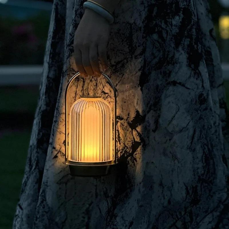 Cordless Table Lamp Rechargeable LED Night Light with 3 Color Stepless Dimming Ambient Lighting Bedside Lamp for Bedroom