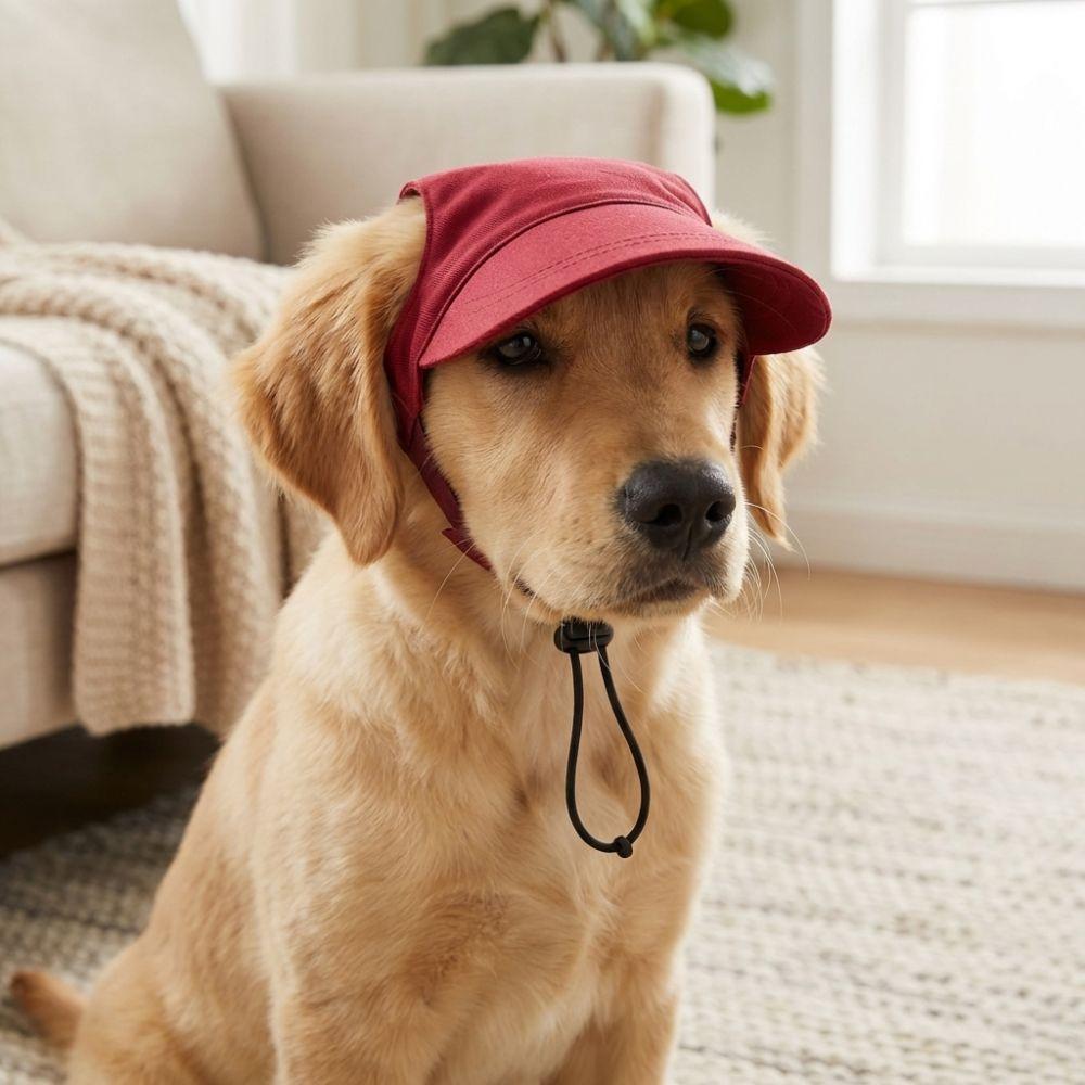 Adjustable Dog Baseball Cap with Ear Holes UV Protection Dog Sun Hat Sun Protection Canvas Summer Cat Cap for Dogs Cats