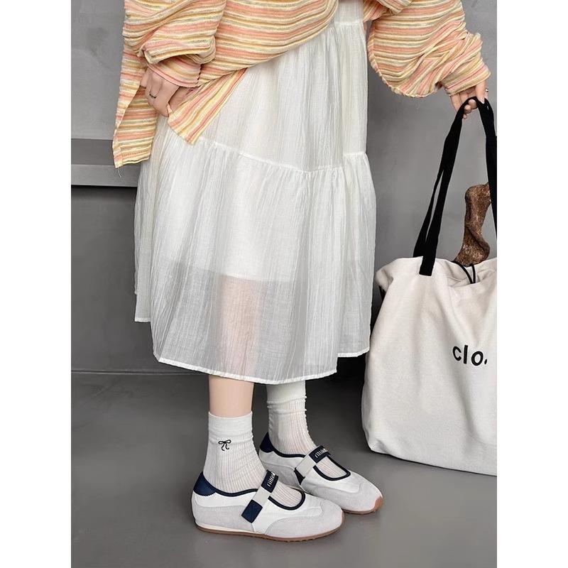 Velcro Shallow Mouth Flat Bottom Mary Jane Shoes Women's 2025 Summer New Retro Versatile One-pedal Ballet Shoes