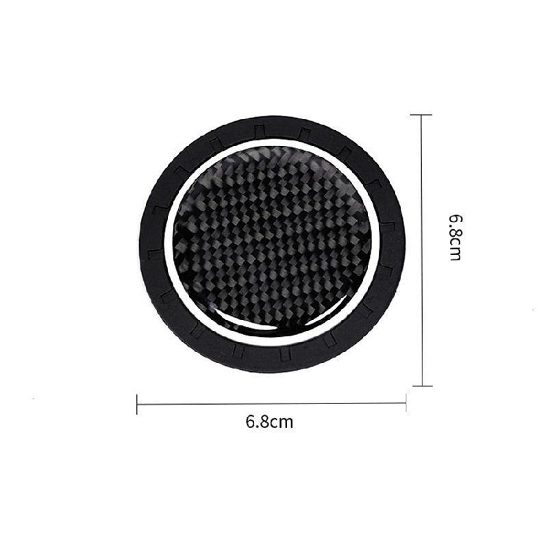 A set of 2 high-quality anti-slip elastic long-lasting Mats Made of real carbon fiber for In-car Cup Holders