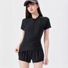 Women's Quick-Dry Two-Piece Swimsuit: Half-Zip, Slim-Fit, Short Sleeve for Surfing, Snorkeling, Hot Springs, Beach & Swimming.