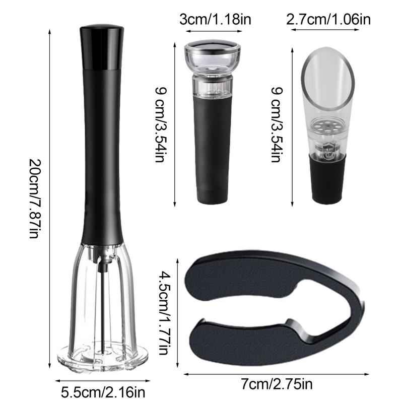 Weinflaschenöffner Weinöffner Zubehör Mit Pumpendesign Wiederverwendbarer Korkstopfen Einfaches Korkenzieher-Öffner-Set Für Weinliebhaber Für
