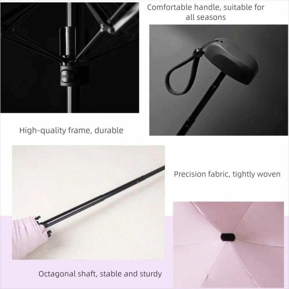 Flat Handle Small Umbrella Sun Rain Pocket Umbrella Compact Mini Umbrella  Rain Gear