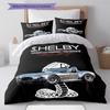Shelby Racing Pattern Bedding Set Quilt Cover Pillowcase Home Decor Gift (1 * duvet cover + 2 * pillowcase, without core)