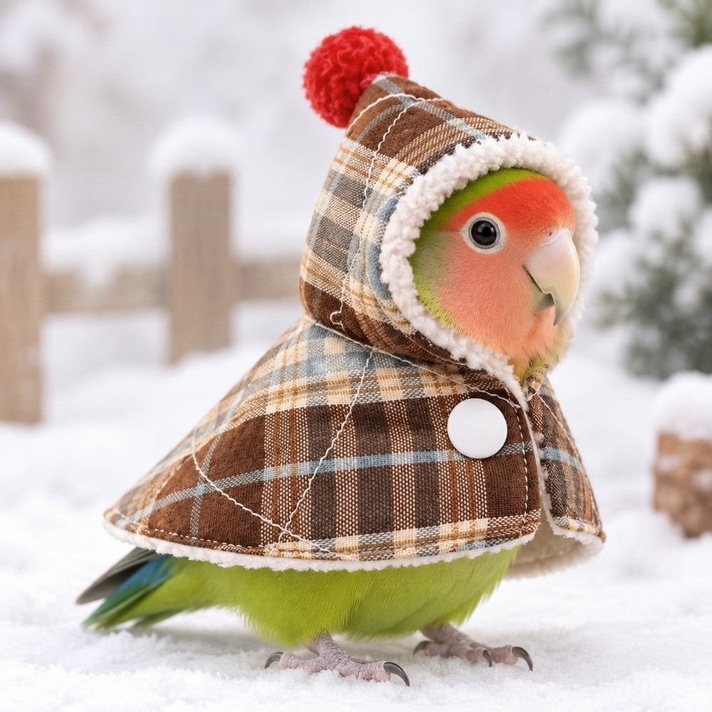 Thickened Winter Parrot Cloak Breathable Peony Parrot Windproof Clothes Tiger Skin Parrot