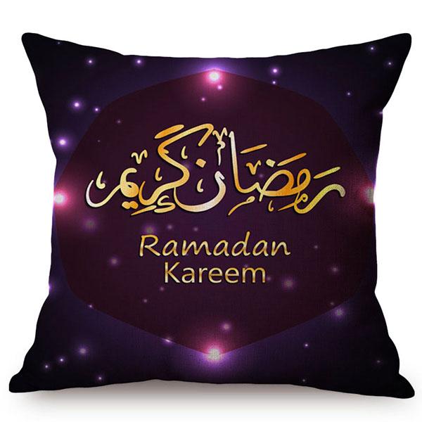 Eid Mubarak Cushion Cover Islamic Muslim Kaaba Mecca Moon Pattern Decoration Ramadan Kareem Sofa Throw Pillow Case Cojines