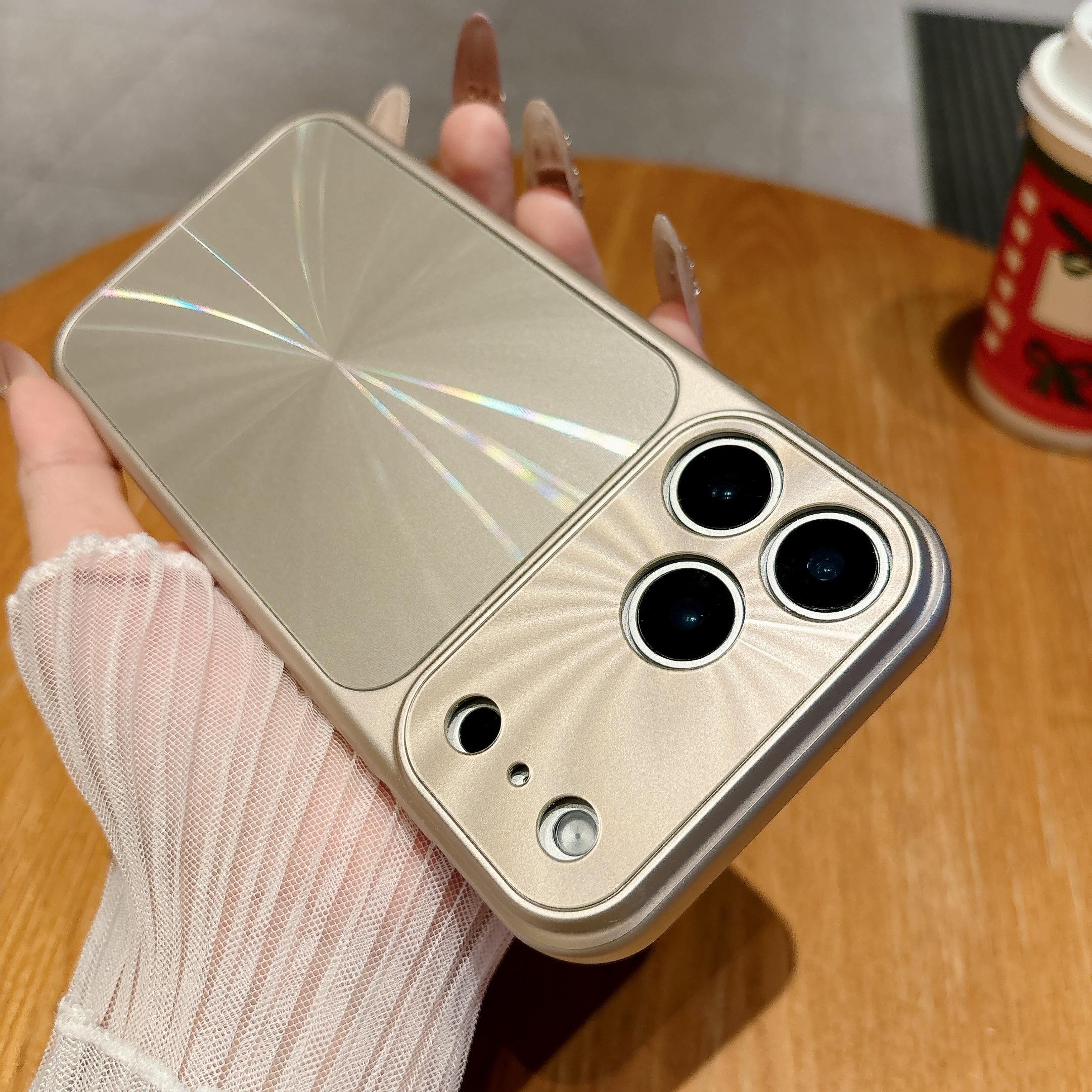 

Laser Aurora Sparkling Camera Protection Case for iPhone 17 16 15 14 13 12 Pro Max Shockproof Bumper Hard Back Glitter Cover For iPhone 17