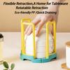 Portable Retractable Bowl Holder Drain Removable Cabinet Dishes Storage Rack Water Cup Kitchen Organizer