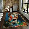 Vibrant Collage Portrait Rug suitable as a non-slip mat for the living room or bedroom sofa