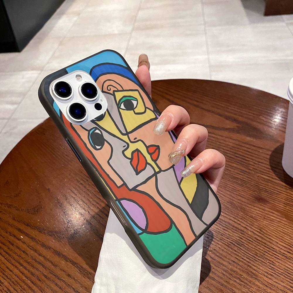 

Picasso Abstract Art Corrugated Pattern For IPhone 17 16 15 14 13 12 11 16 Pro Max Plus Pro Non-slip Phone Cover iPhone 15 pro
