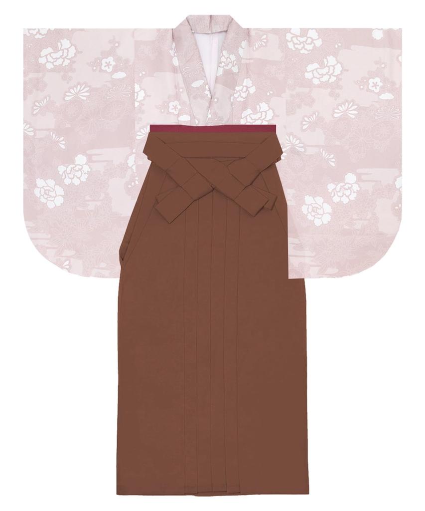 Hakama Two Shaku Sleeve Plain Graduation 4 Piece Set Hakama Lower Gorgeous G Dusk Peony Hakama [KYOETSU] Set, Kimono, Hakama, Ceremony, (Kimono,