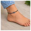 TreegoArt Fashion Latest Black And Silver Beads Evil Eye Charms Black Adjustable Anklet For Womens - Pack Of 1 Pair Anklet For Womens