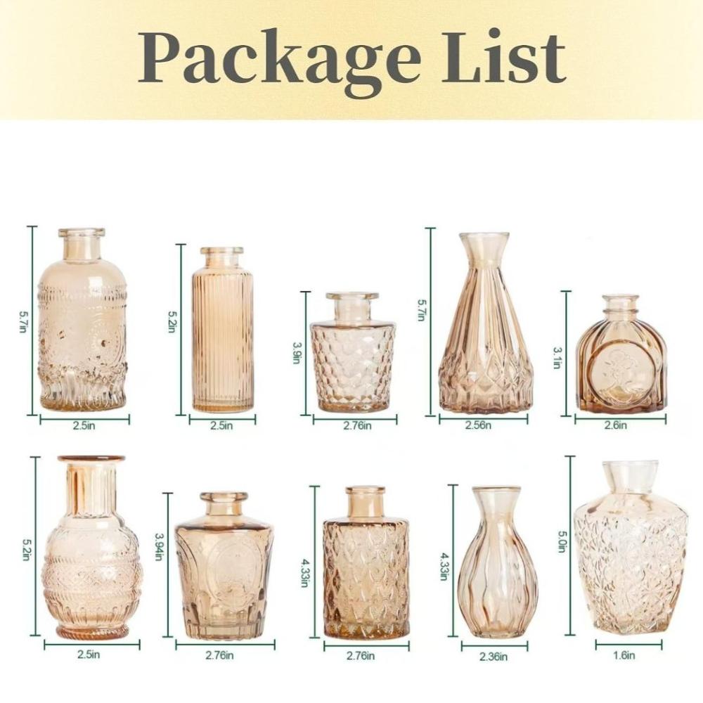 10/20Pcs Glass Bud Vases Clear Hydroponic Small Flower Vase for Centerpieces for Table Wedding Home Party Decoration