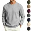 Men's Heavy Lined Long Sleeve Round Neck Sweatshirt - Casual Pullover for Daily Wear and Sports