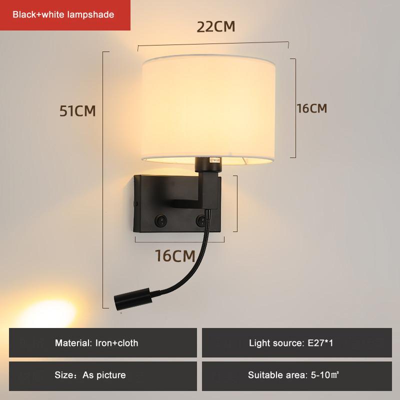 Neue Hotel Nachttisch LED Wandleuchte Modern Schlicht Wohnzimmer Schlafzimmer Nachttisch Stoffschirm Lampe Europäische Nachttisch Wandleuchte