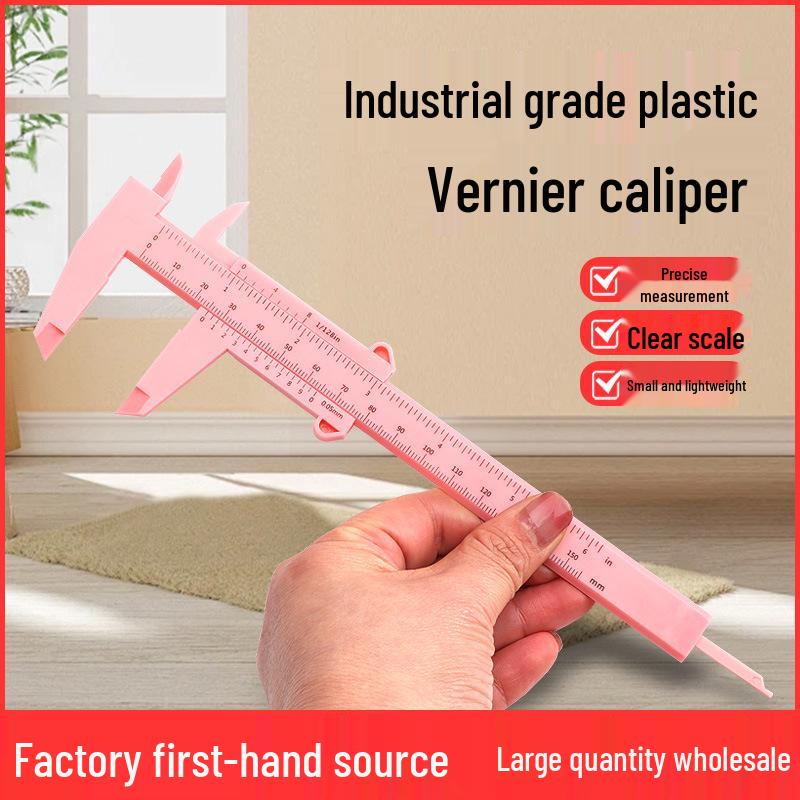 Mini Plastic Wenge-Walnut Bracelet Measuring Caliper for Students