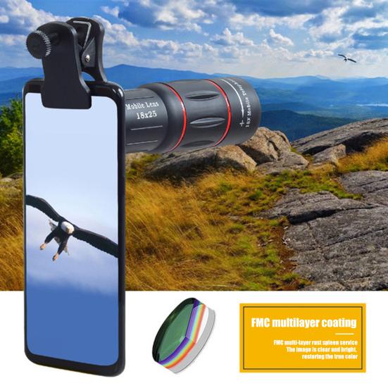 

Объектив камеры телефона Hd-совместимый телескоп с высоким коэффициентом пропускания и фокусировкой 18X окуляр Широкий многоцелевой объектив телефона Запись видео