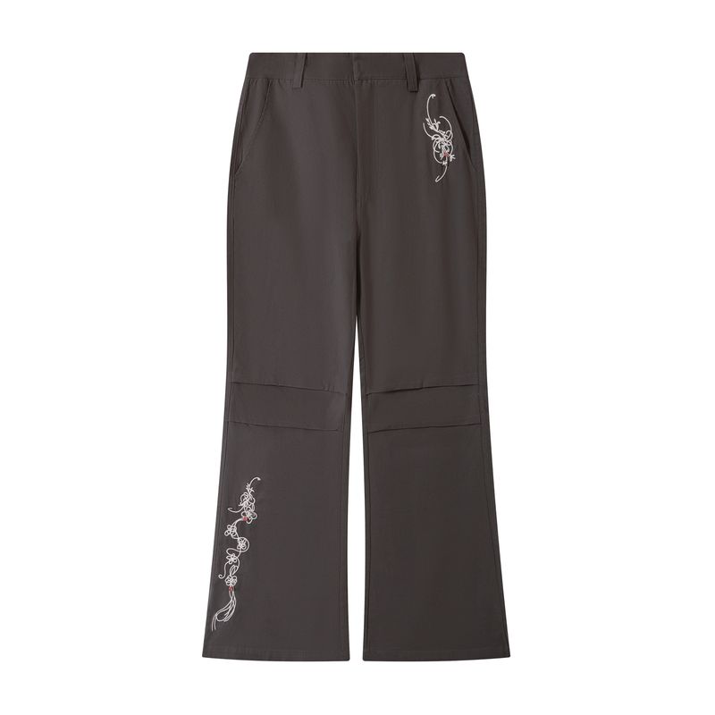 

Thelight Original Design Three-Dimensional Embroidery Diamond Y3c Pants Women Micro-Pull Modified Leg-Shaped Pants 2025 Autumn Grey L