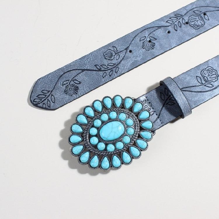 Girl Belt Cowgirl Embossed Waist Belt Rock and Roll Retro for Jeans Dress