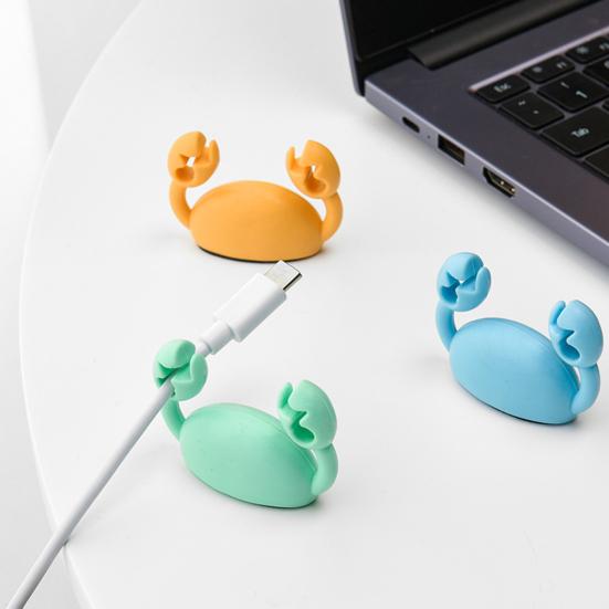 Cute Crab Cable Organizer Clip Line Processor Adhesive Wire Tidy Holder