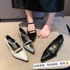 2025 neue Frühling und Herbst süße und coole schwarze kleine Lederschuhe Nische spitz dicker Absatz einzelne Schuhe Retro französische Mary Jane Schuhe Damen