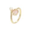 Vintage Enamel Tulip Flower Rings for Women Fashion Simple Sliver Color Adjustable Opening Finger Ring Party Weeding Jewelry
