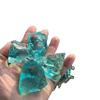 Blue Glass Stones for Garden and Villa Landscaping - Decorative Colored Glaze Blocks for Courtyard Gabion Filler.