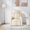 Vidaxl Reclining Massage Armchair, Cream, Fabric Upholstered