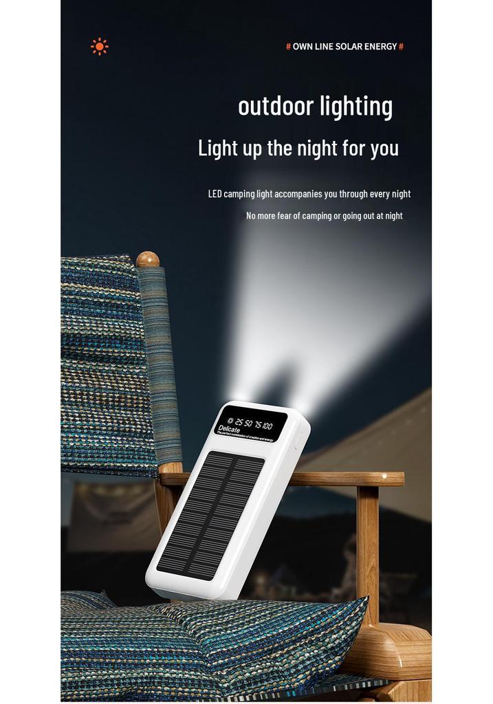 Solar-Powered 20,000mAh Power Bank with Large Capacity and Display – Ideal Holiday Gift
