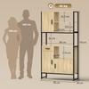 High Kitchen Buffet, 3 Soft-Close Doors, Drawer, Worktop, Open Shelves, Natural