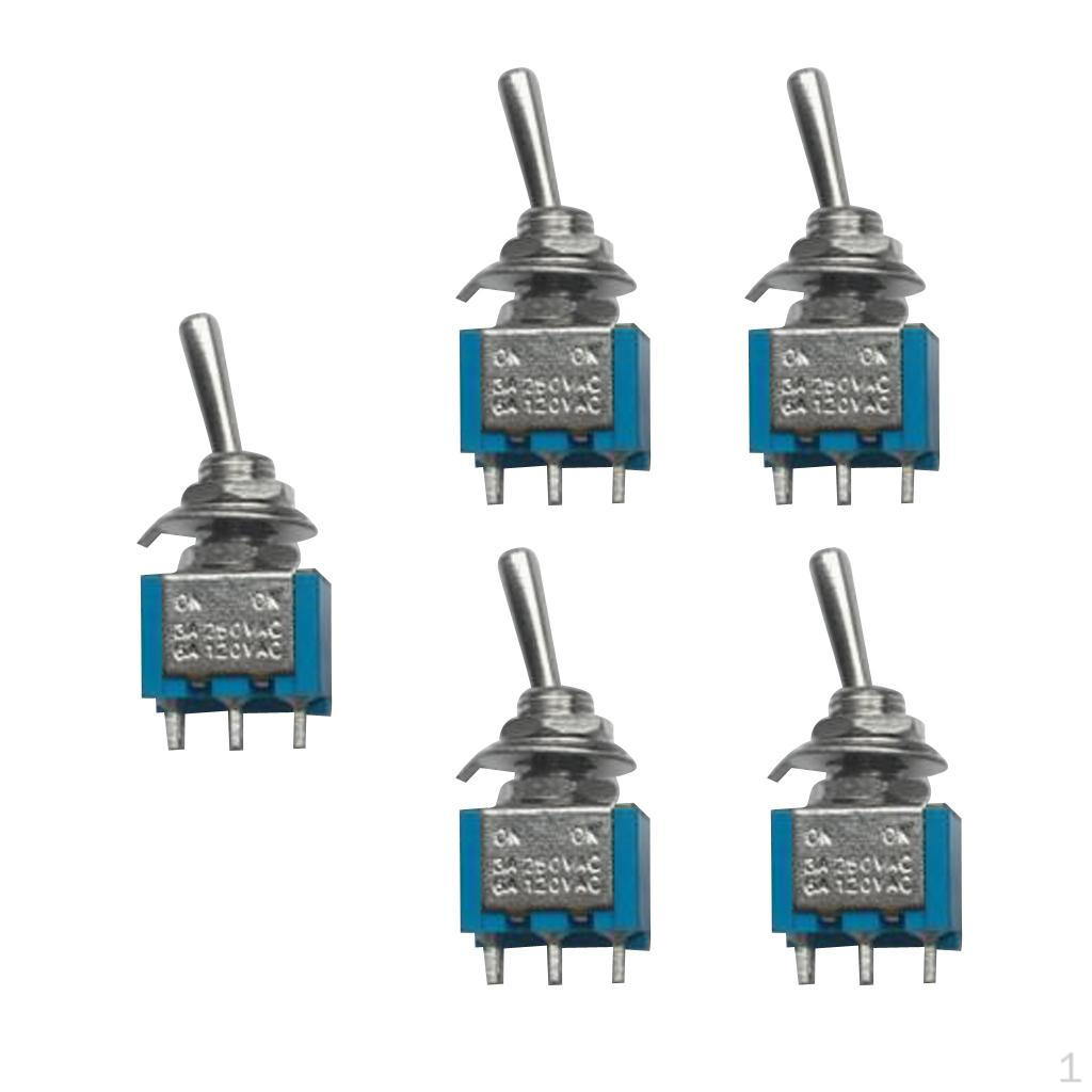 

5pcs Blue SPST Miniature Toggle Switch on/off Change Model Railway Hobby