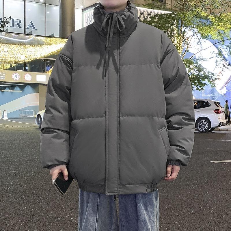 - Large size stand-up neck padded clothes for men and women, winter down padded jackets, loose and thickened couple padded clothes.