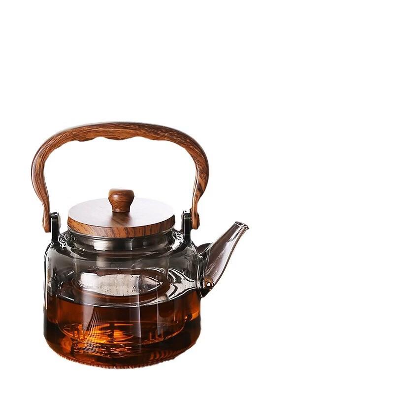Shangqi High Borosilicate Glass Tea Kettle with Wooden Lid