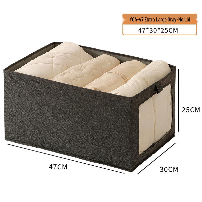 Cotton & Linen Foldable Storage Box with Window for Clothes