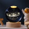 Children'sBirthdayGiftToy 5cmUnique 3D Crystal Ball Night Light LED Desk Lamp Bedside Night Light GalaxyLight Saturn Planet Moon