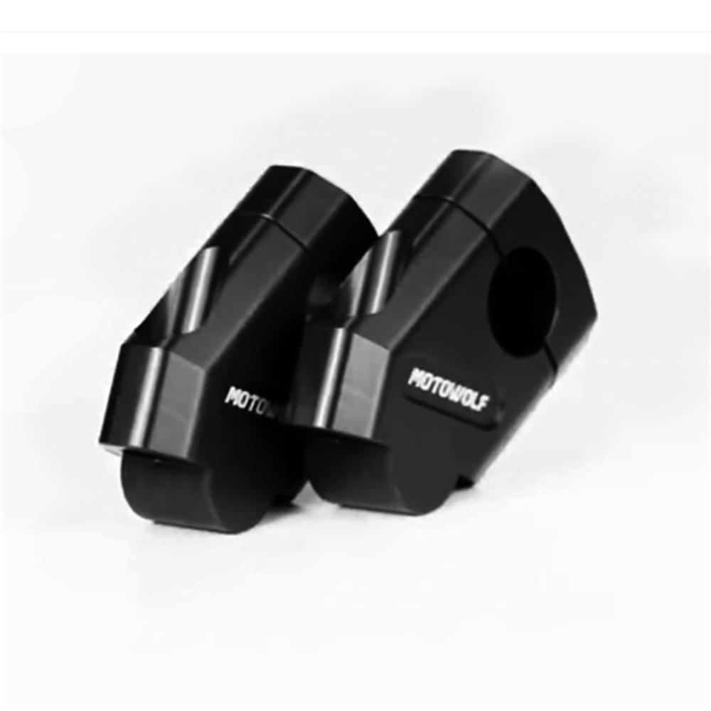 CNC Black 22mm 7/8" Motorcycle Handlebar Bars Riser Mount Clamp Adapter