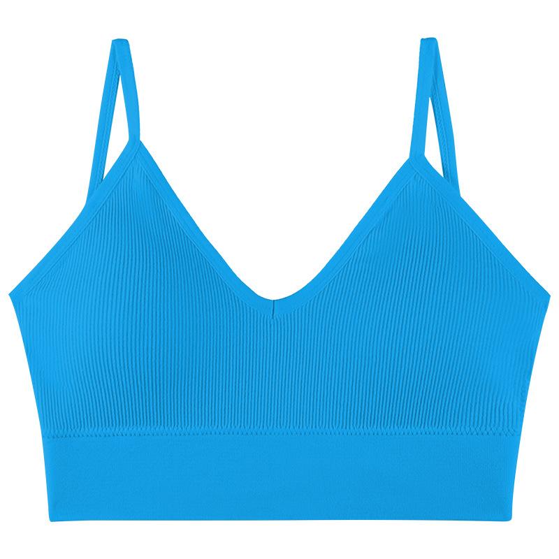 Women Seamless Deep U Backless Bralette Wireless Removable Padded Bra Breathable Crop Top