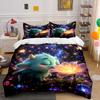 Cute Monster In Magical Forest Bedding Duvet Cover Set  (1*Duvet Cover 2*Pillowcases, Without Duvet Insert)