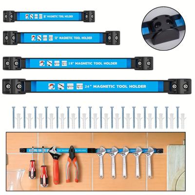 8,12,18,24 inch Suport Magnetic pentru Scule Bară de Scule Rezistentă, Raft Metalic Organizator Economisitor de Spațiu Scule pentru Atelier Garaj Casă