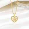 Diamond Heart MOM Necklace: Luxury Titanium Steel Pendant for Mother's Day