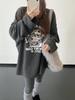 Korean Style Women's Winter Thick Velvet Printed Long Sleeve Casual T-shirt, 2026 Fashion