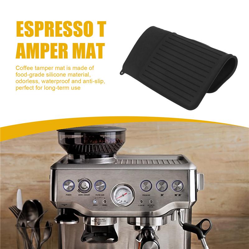 AD23-1 Pcs Espresso Tamper Mat For Breville 870/880 For Espresso Machine Barista Black