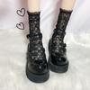 Female Spring and Summer Thin Flower Hollow Lace Mesh Breathable Tube Stack Socks