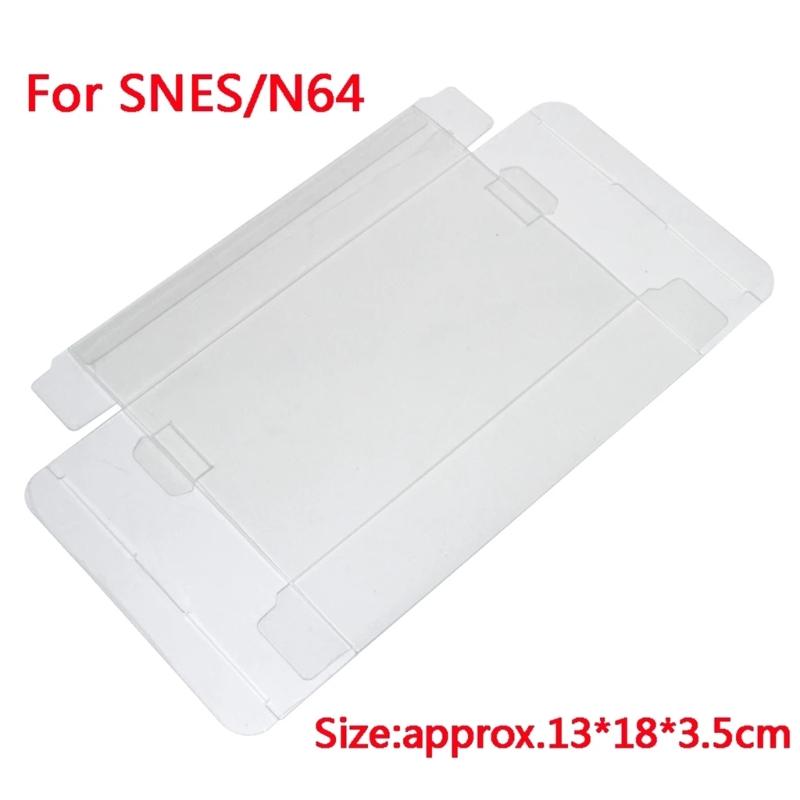 Clear Box Case Sleeve CIB Protector for SNES/N64 Games Cartridge Box