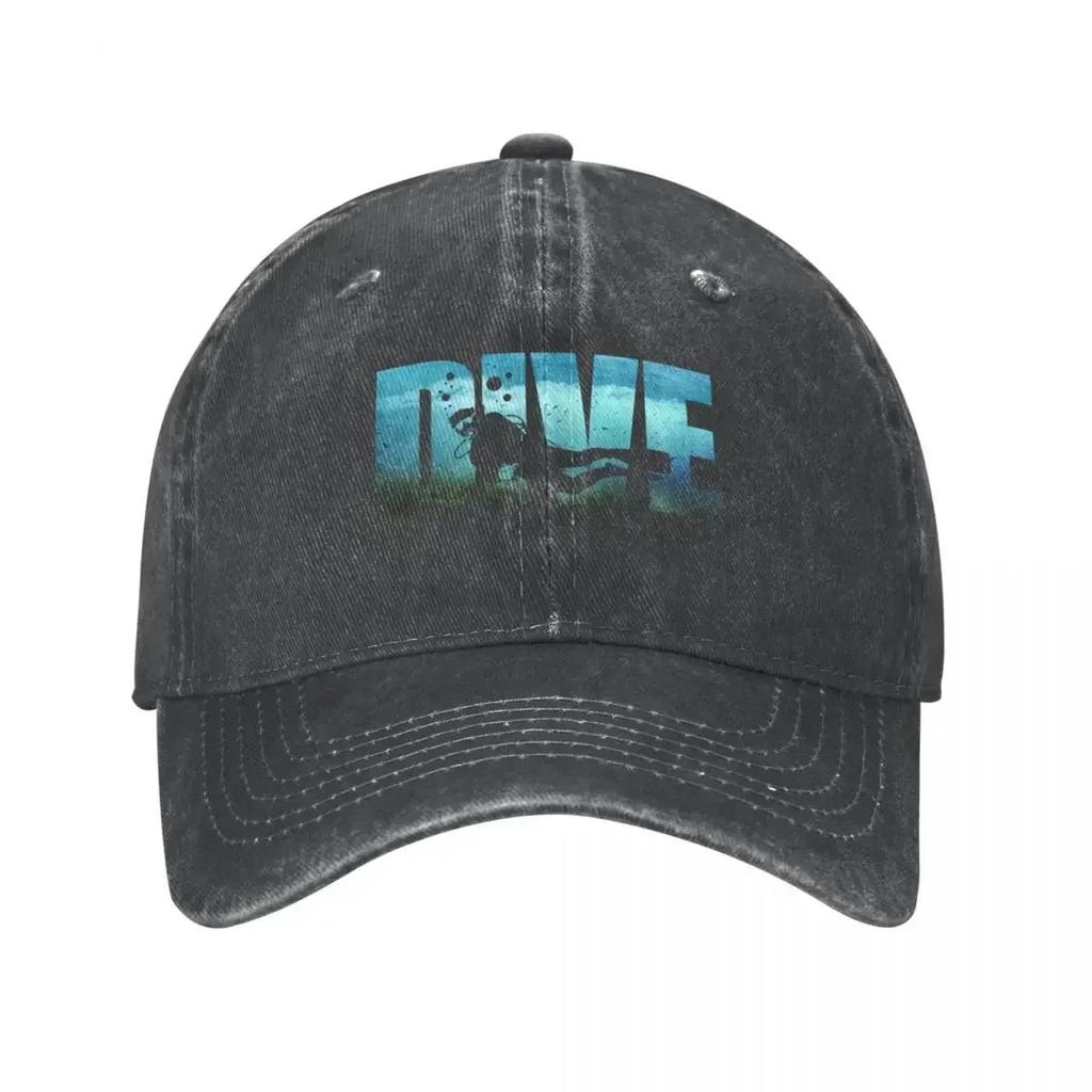 Scuba Dive Diving Unisex Women Baseball Caps Distressed Cotton Hats Cap Fashion Outdoor Summer Sun Cap