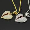 European Unisex Broken Heart Necklace - Trendy Sad Heartbeat Pendant