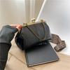 Women's 2023 Korean Style Versatile Chain Handbag - Red Textured Crossbody Shoulder Bag