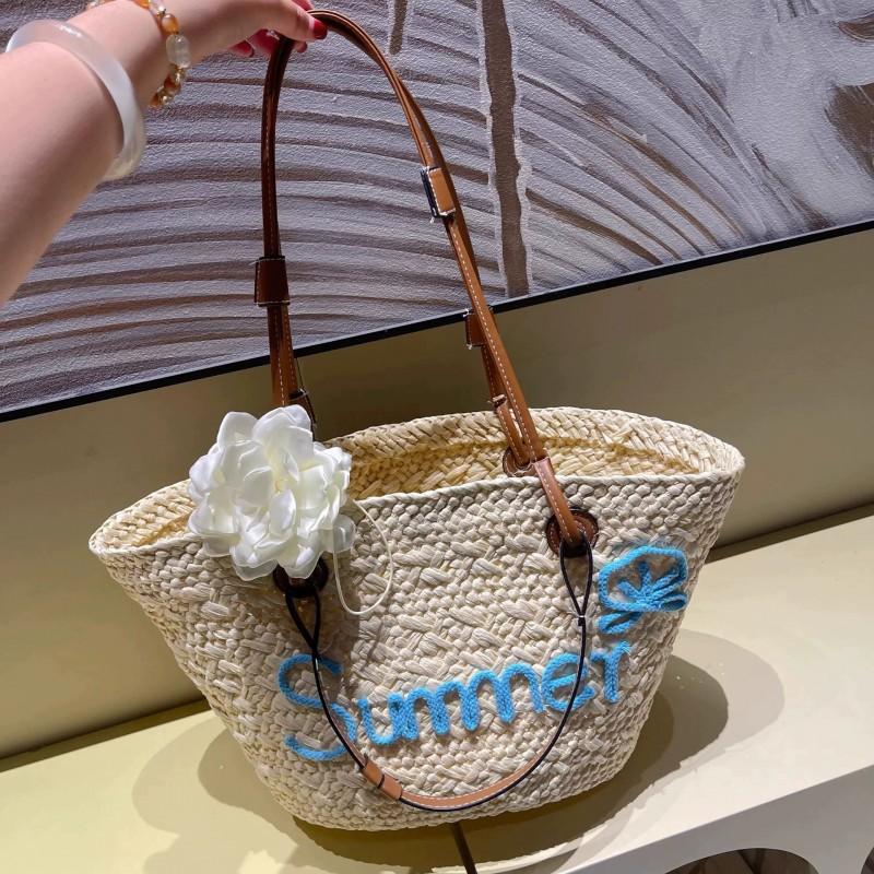 

Hand-woven Large Capacity Straw Woven Bag Single-shoulder Handbag Beach Vacation Commuter Travel Rattan Collection and purchase, free drawstring inner bag