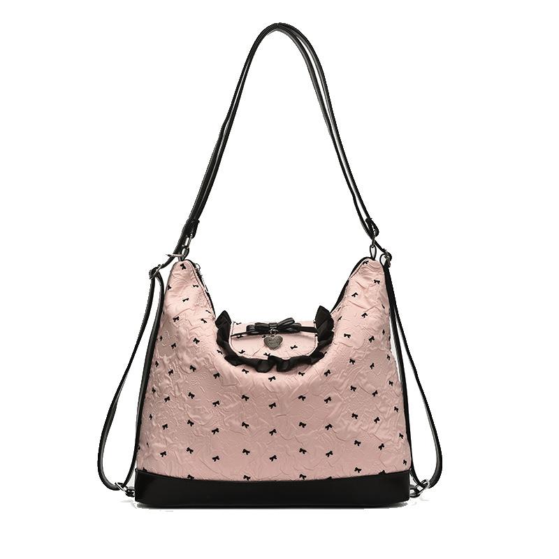 Niche feeling underarm commuter bag women's new girl style fashion handbag bow shoulder bag